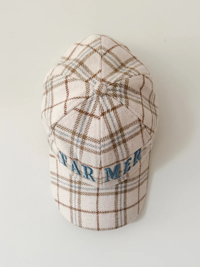 Neutral Plaid Cap -Whitney Spicer Art