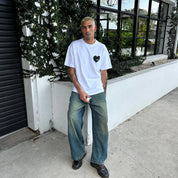 HEART TEE - WHITE TEE BLACK HEART