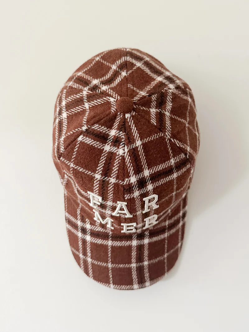 Choc Plaid Cap -Whitney Spicer Art