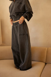 SSAINT Acid Wash Trackpant — Charcoal
