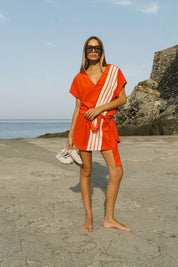Tropiques Terry Dress Apple Red - Araminta James