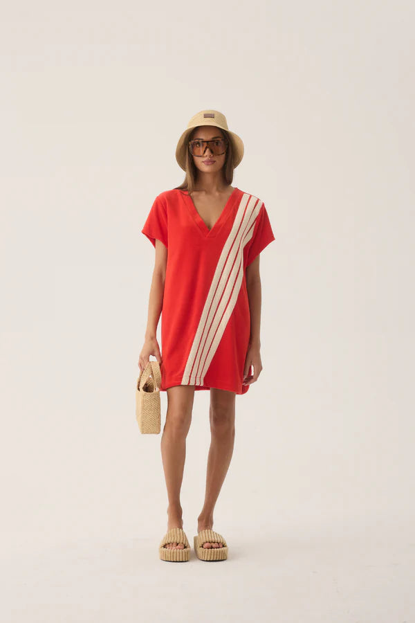Tropiques Terry Dress Apple Red - Araminta James