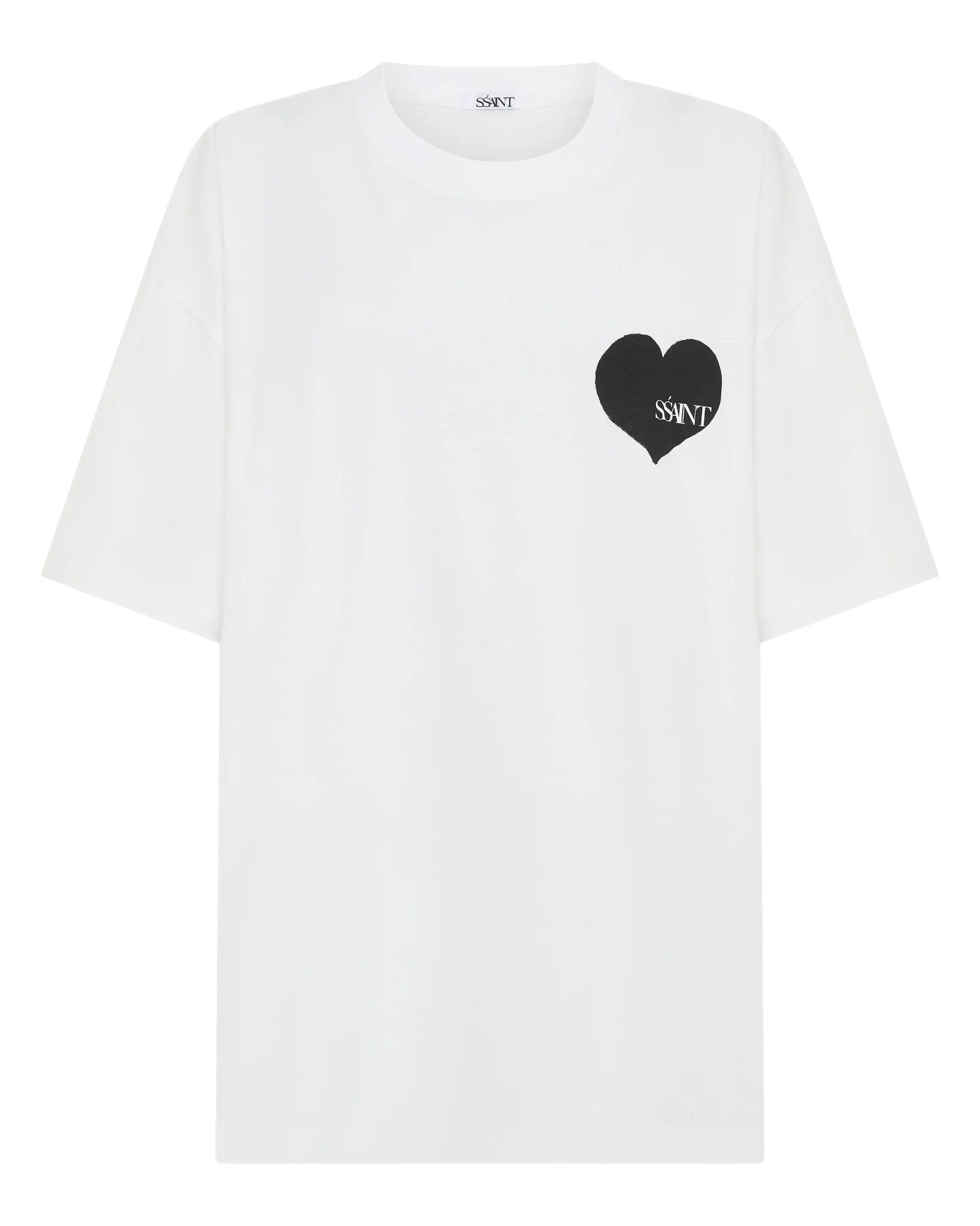 HEART TEE - WHITE TEE BLACK HEART