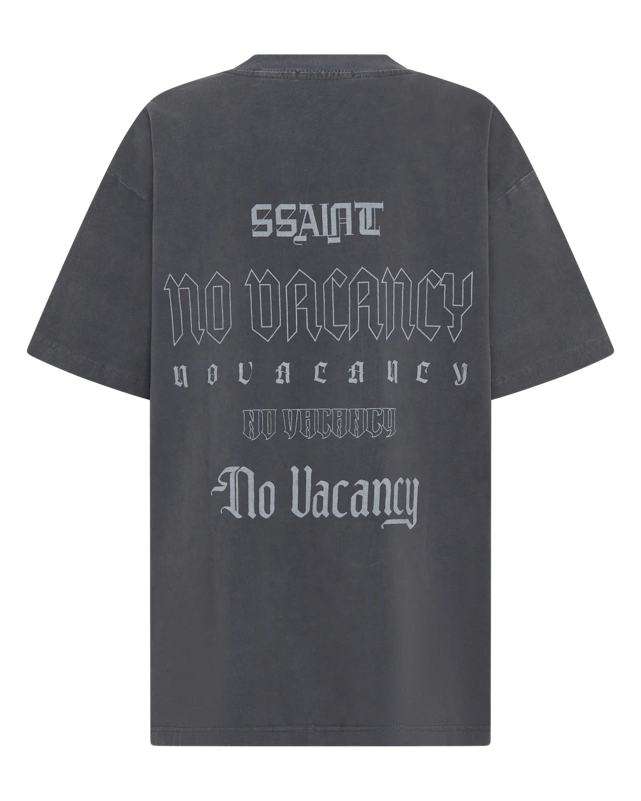 NO VACANCY TEE - ACID WASH CHARCOAL