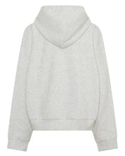 ŚSAINT Kids Logo Hoodie in grey with red embroidered chest logoOn-body back view