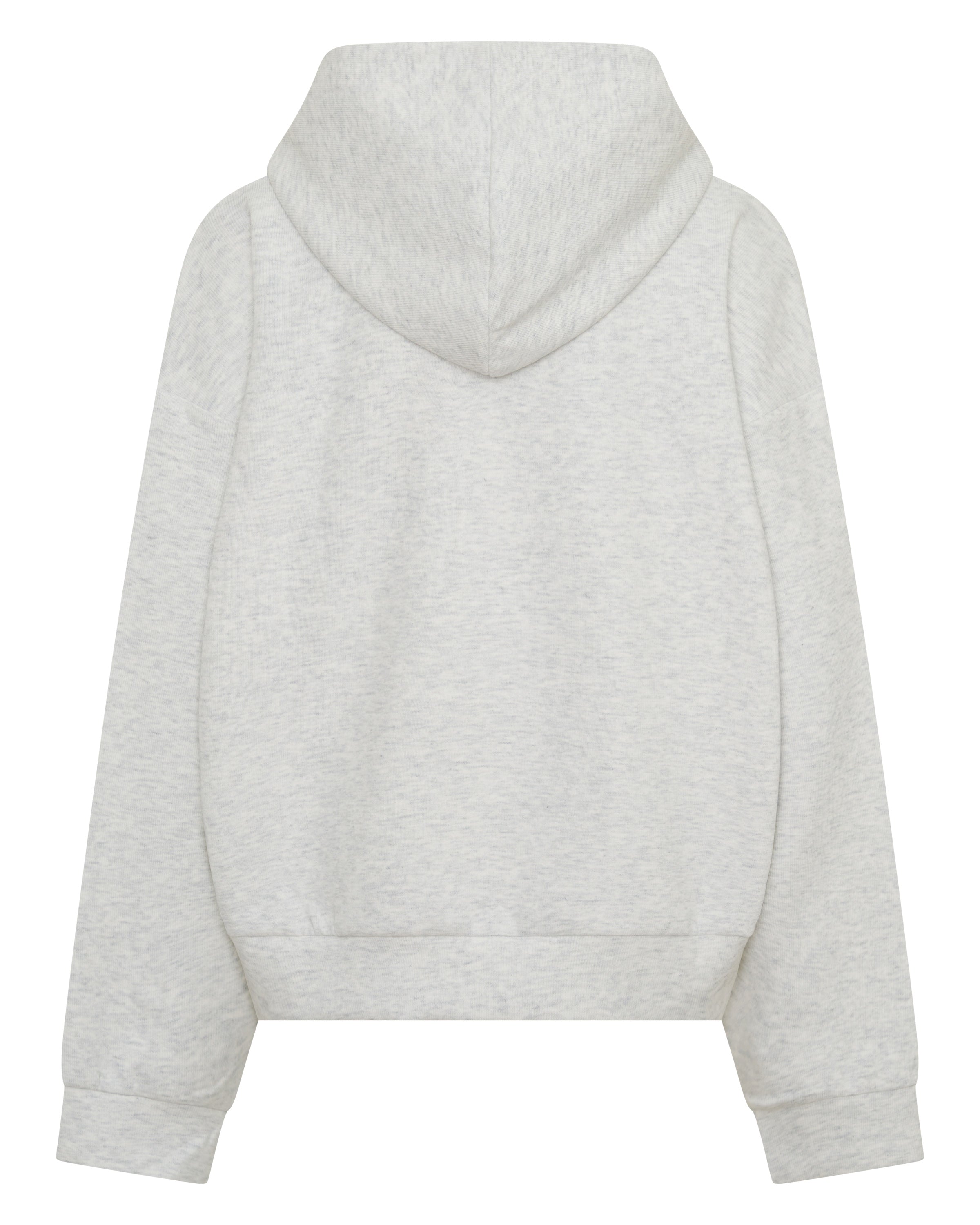 ŚSAINT Kids Logo Hoodie in grey with red embroidered chest logoOn-body back view