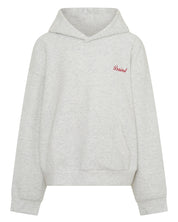 ŚSAINT Kids Logo Hoodie in grey with red embroidered chest logo