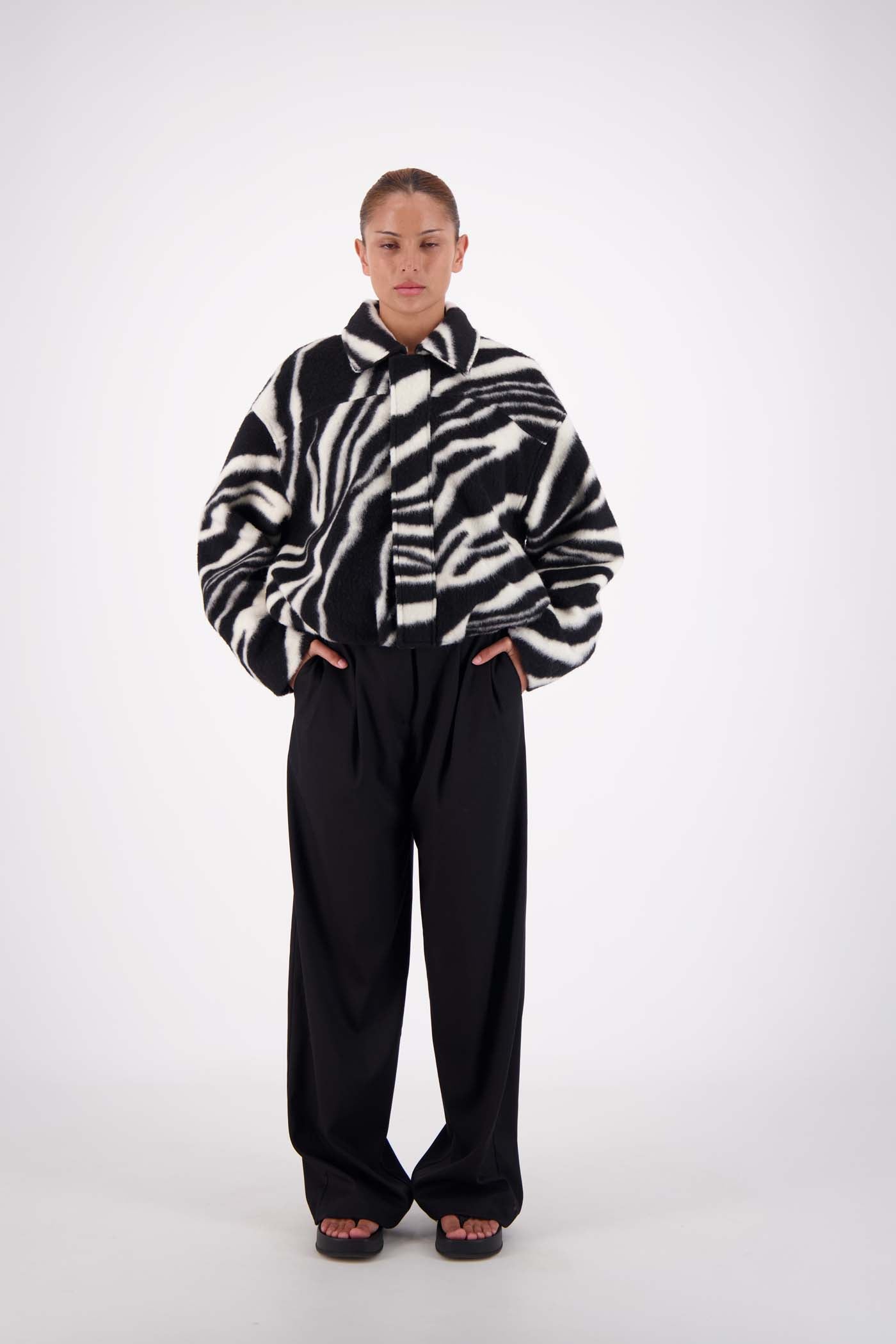 Bailey Bomber Jacket – Zebra | Jasmine Alexa