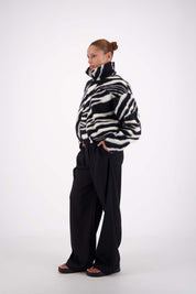 Collar detailing and fabric on Jasmine Alexa Bailey Bomber Zebra Jacket