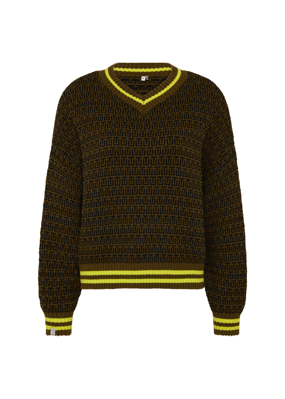 The Upside Castilla Clementine Knit Crew olive monogram sweater womens designer knit Australia