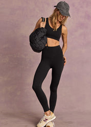 The Upside Castilla 25in High Midi Pant in Black high-rise women’s midi legging