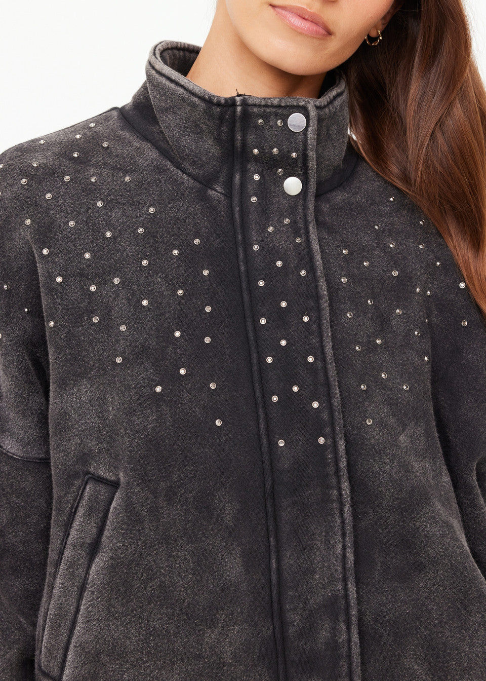 The Upside Cosmic Carmen Moto Jacket – Washed Black