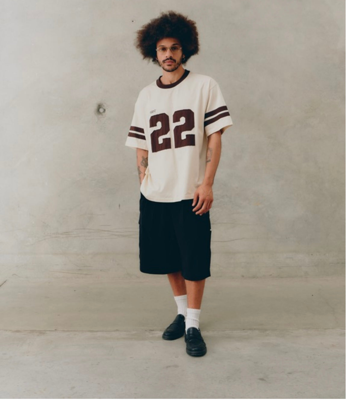 SSAINT 22 MOTION TEE - CREAM & ESPRESSO **PRE ORDER **