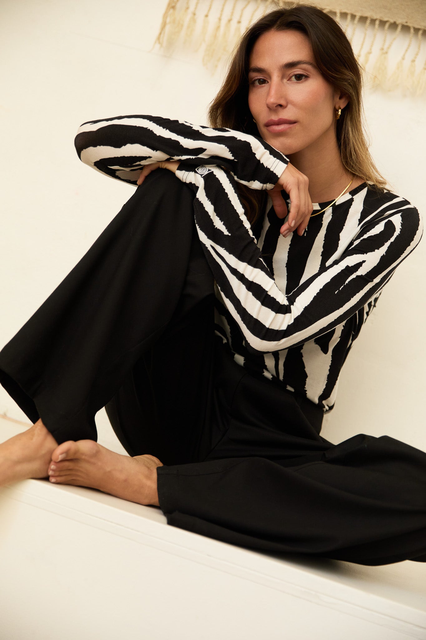 Jasmine Alexa Soho Long Sleeve Top in Zebra print