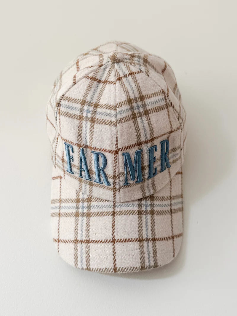 Neutral Plaid Cap -Whitney Spicer Art