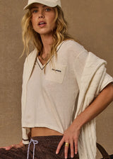 The Upside Elina V Neck Tee – Coconut