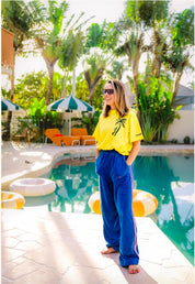 Daring Blue Terry Pants