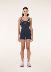 P.E Nation Forward Tank Marine Blue & Prism Pink | Studio Rib Cropped Tank