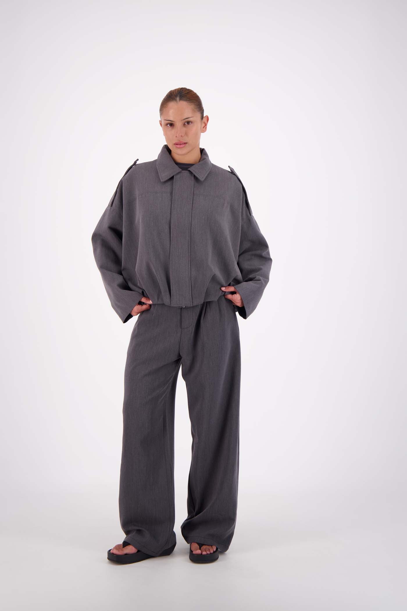 Gigi Bomber Jacket – Steel Grey | Jasmine Alexa