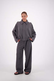 Gigi Bomber Jacket – Steel Grey | Jasmine Alexa