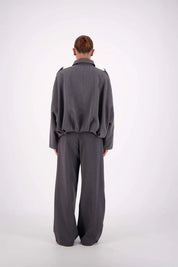 Gigi Bomber Jacket detail pleats and pockets