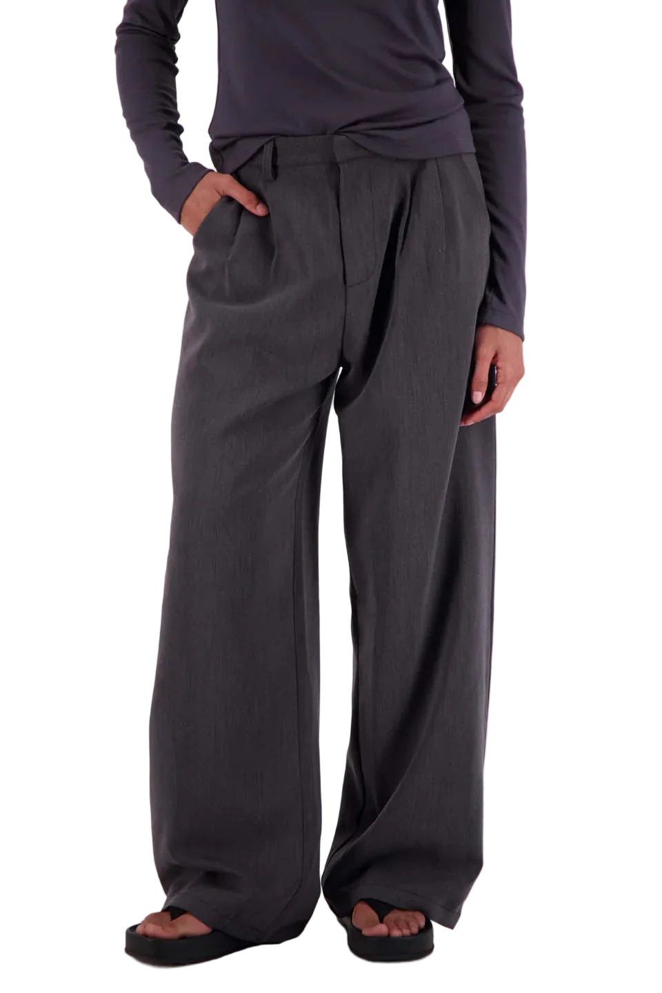 Gigi Trouser Steel Grey front view