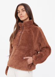 The Upside — Harlow Fleece Pullover in Walnut