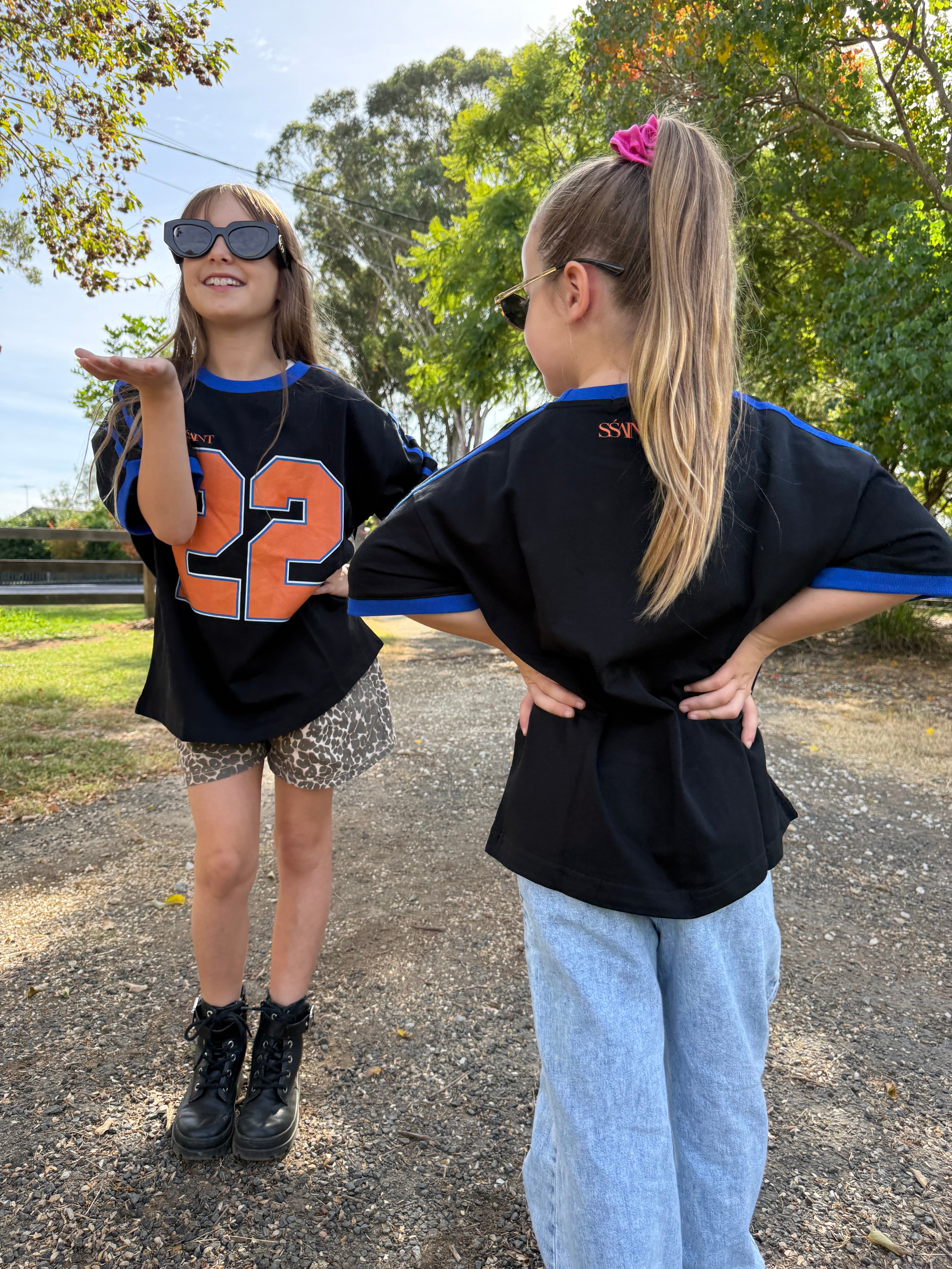 SSAINT Kids Twenty Two Tee —  Black/Orange