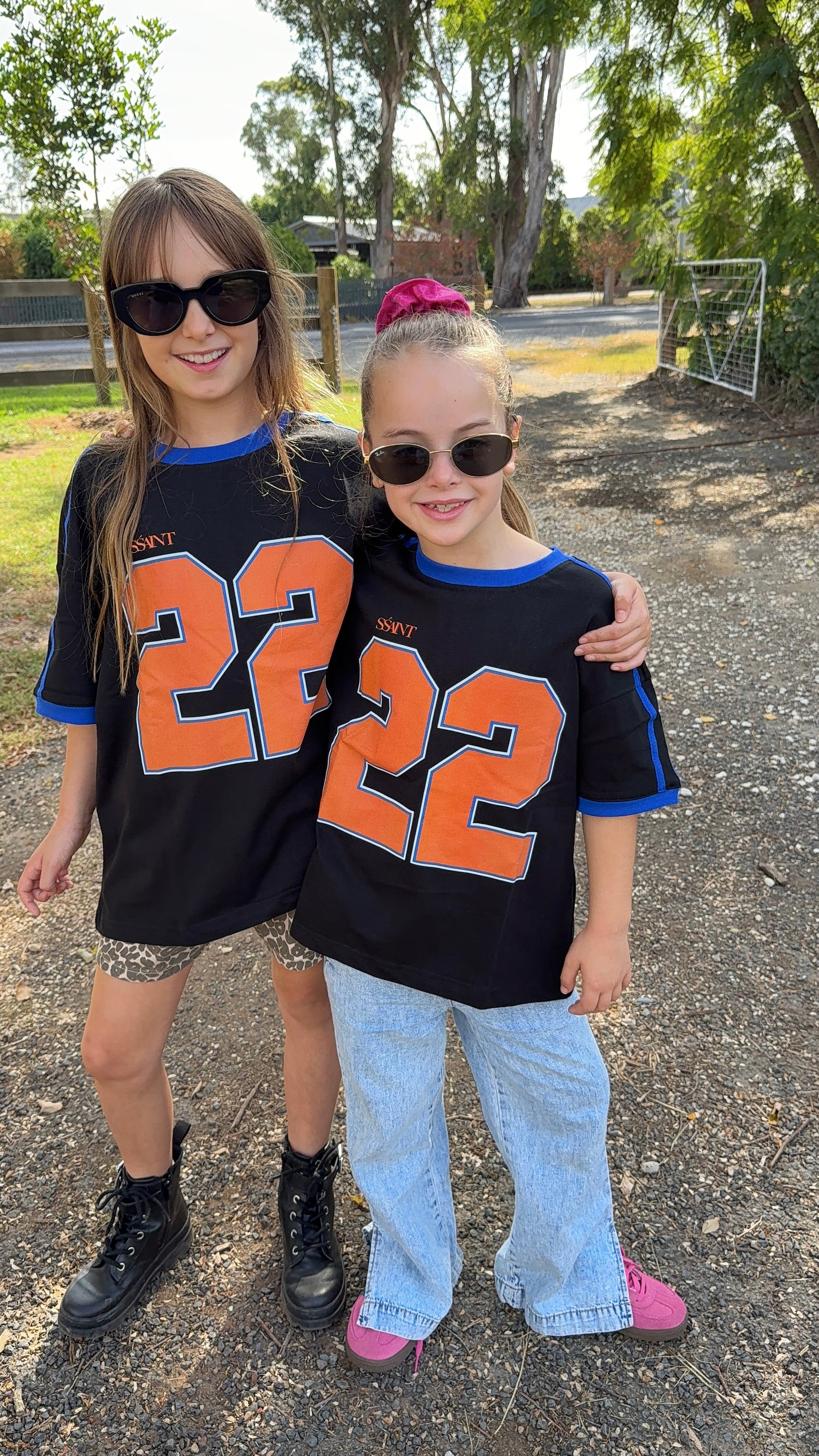 SSAINT Kids Twenty Two Tee —  Black/Orange