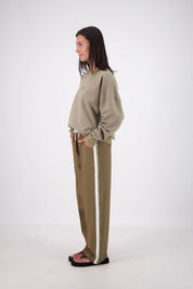 Jasmine Alexa Relaxed Crew Neck Sweatshirt - Olive