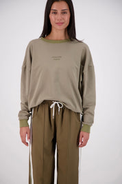 Jasmine Alexa Relaxed Crew Neck Sweatshirt - Olive