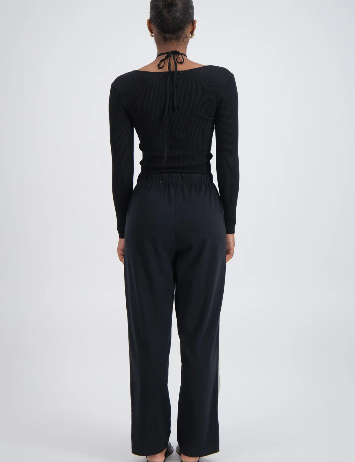 Panarea black Trackpant — relaxed fit, rear view