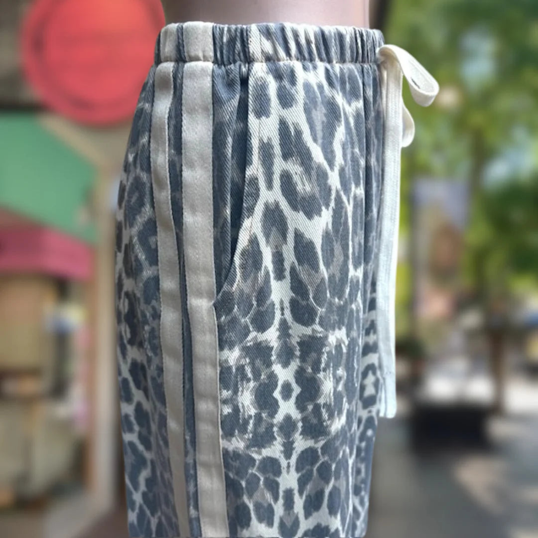By Frankie Light Leopard Racer Pants