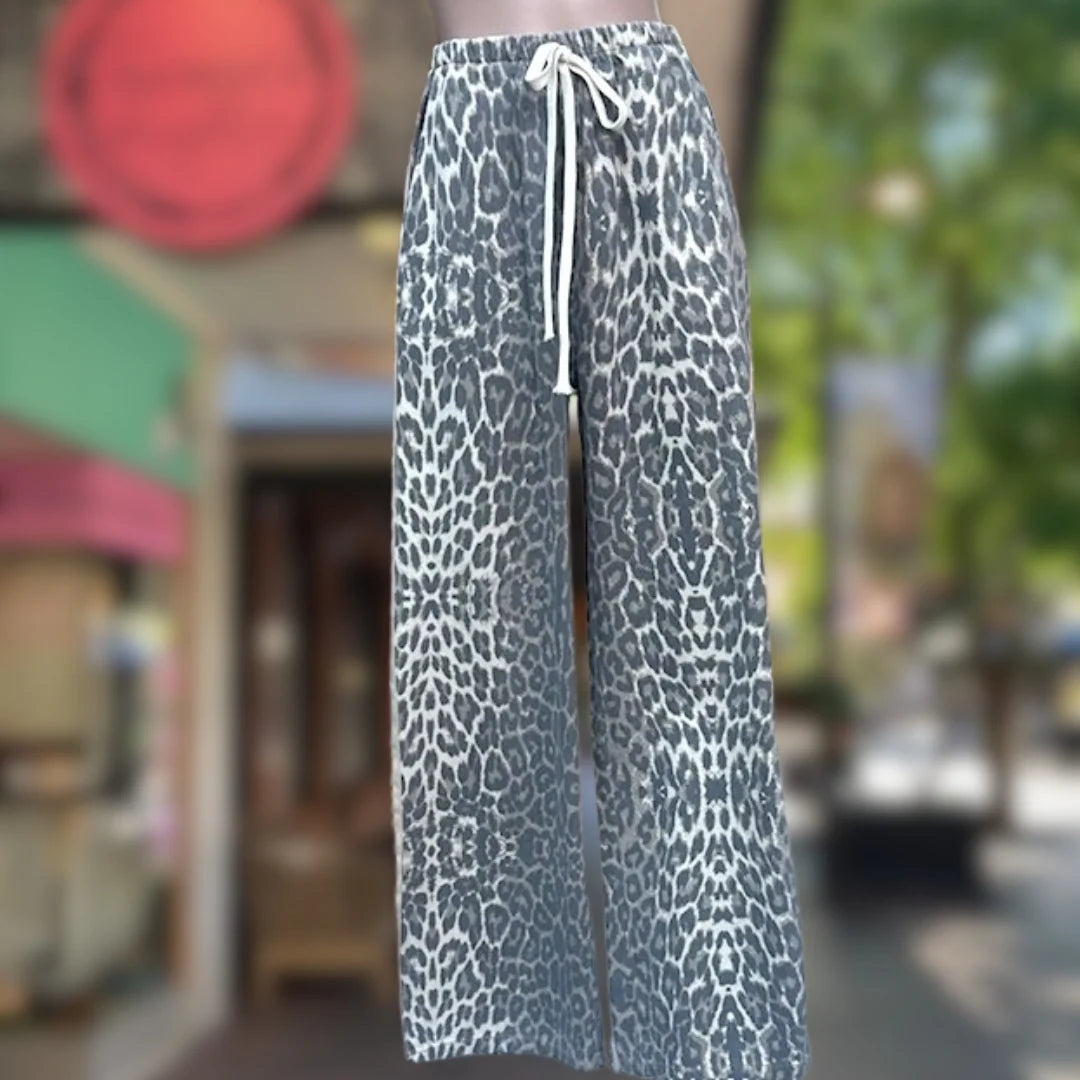 By Frankie Light Leopard Racer Pants