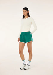 P.E Nation | Preset short in college green & whisper white