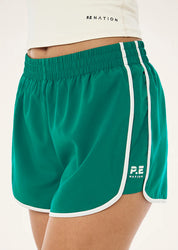 P.E Nation | Preset short in college green & whisper white