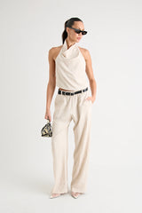 PFEIFFER PINO COWL NECK TOP | NATURAL