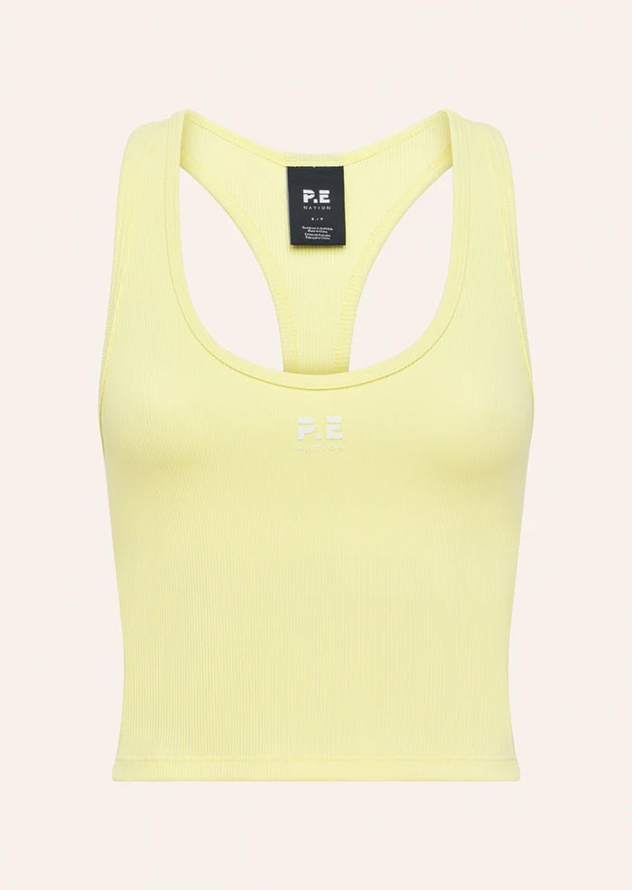 P.E Nation Radar Rib Tank in Soft Yellow