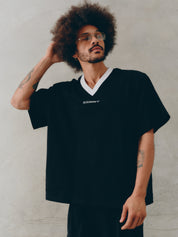 SSAINT REFLECTIVE V NECK TEE BLACK *PRE ORDER**
