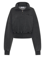 SSAINT Acid Wash Crop Jacket — Charcoal