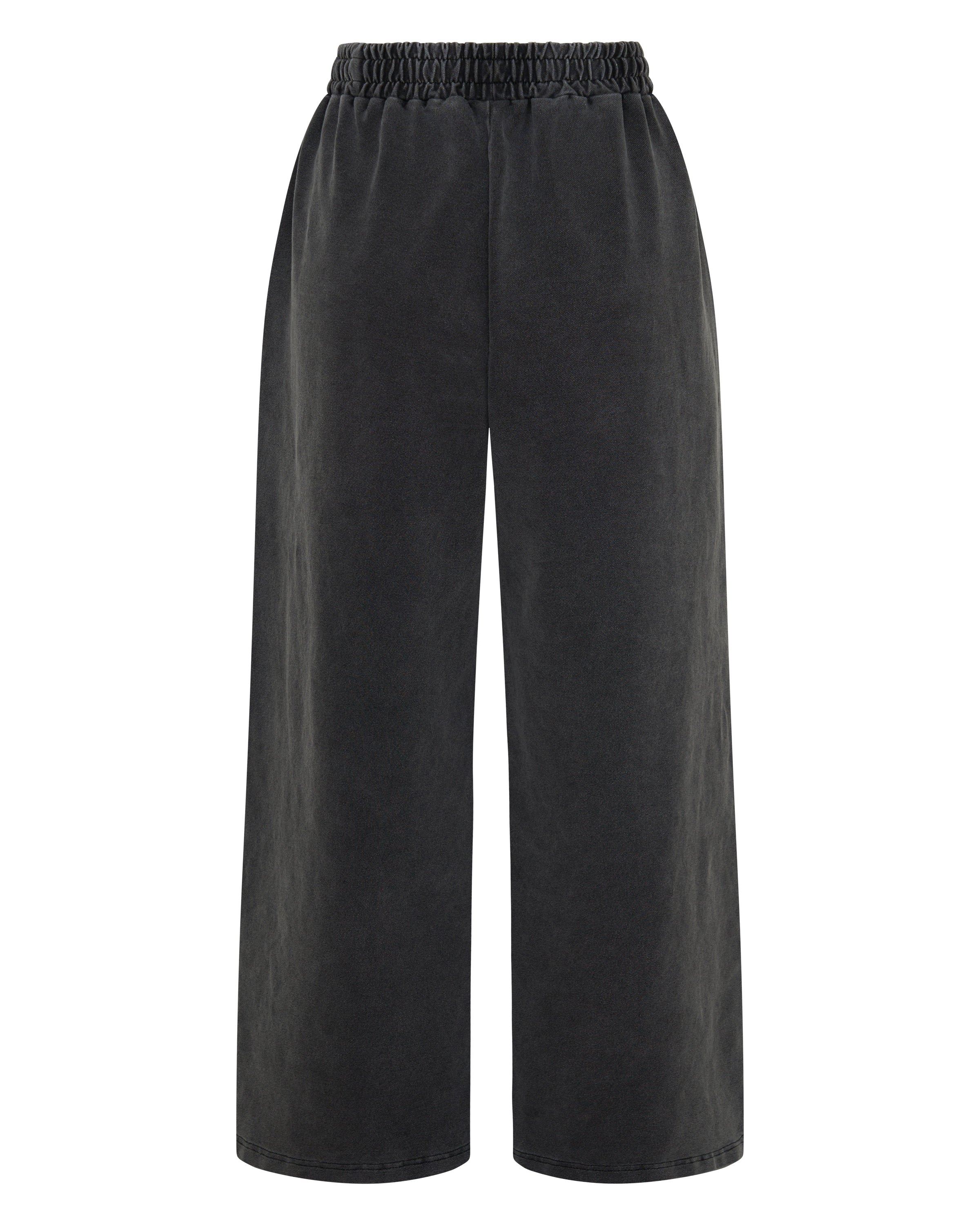 ŚSAINT Acid Wash Trackpant in charcoal with tonal branding detail BACK VIEW