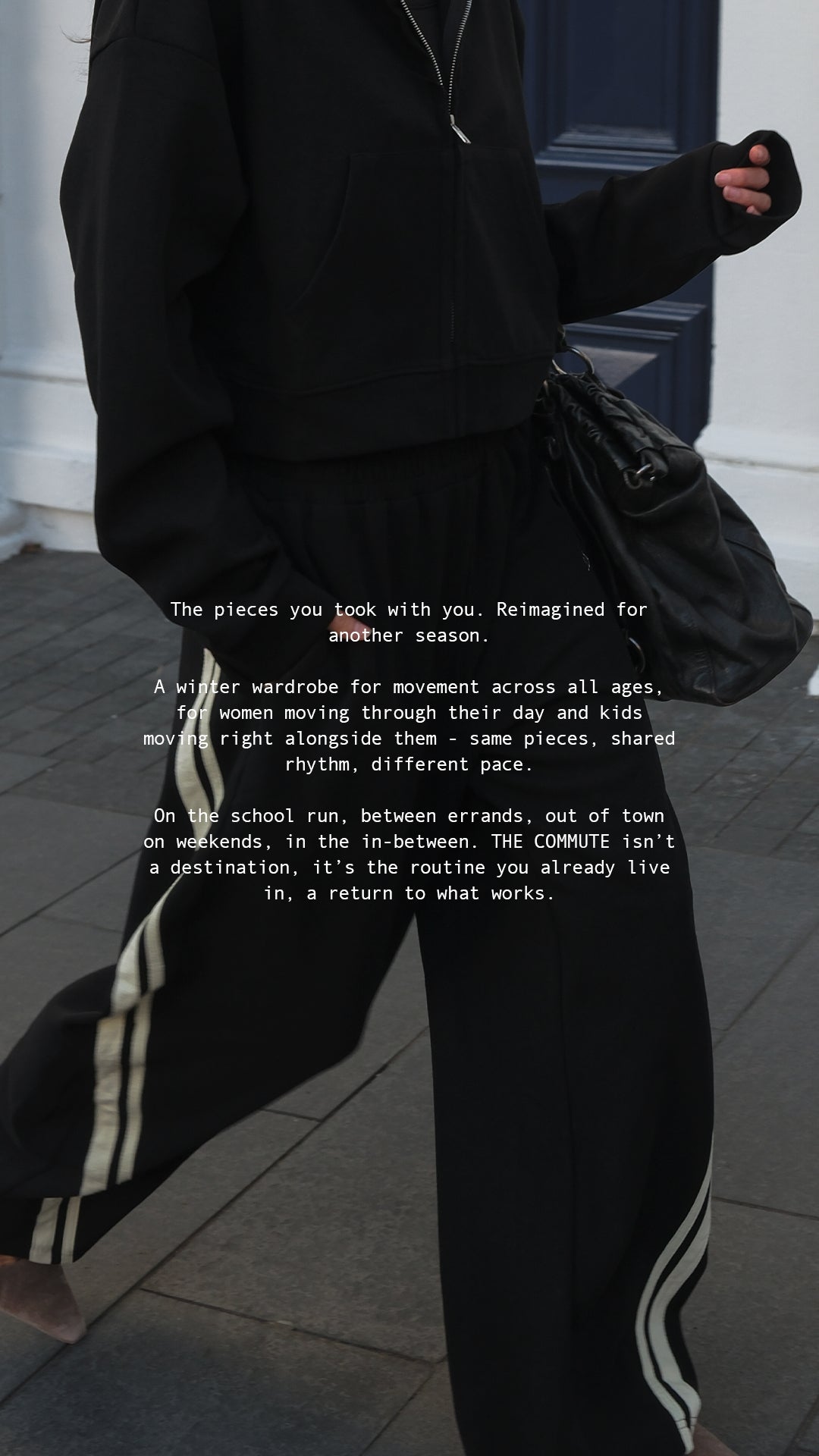 ŚSAINT Cropped Hoodie black and butter styled with matching Barrel Trackpant