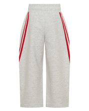 Elastic waistband detail on ŚSAINT Kids Barrel Trackpant grey back view