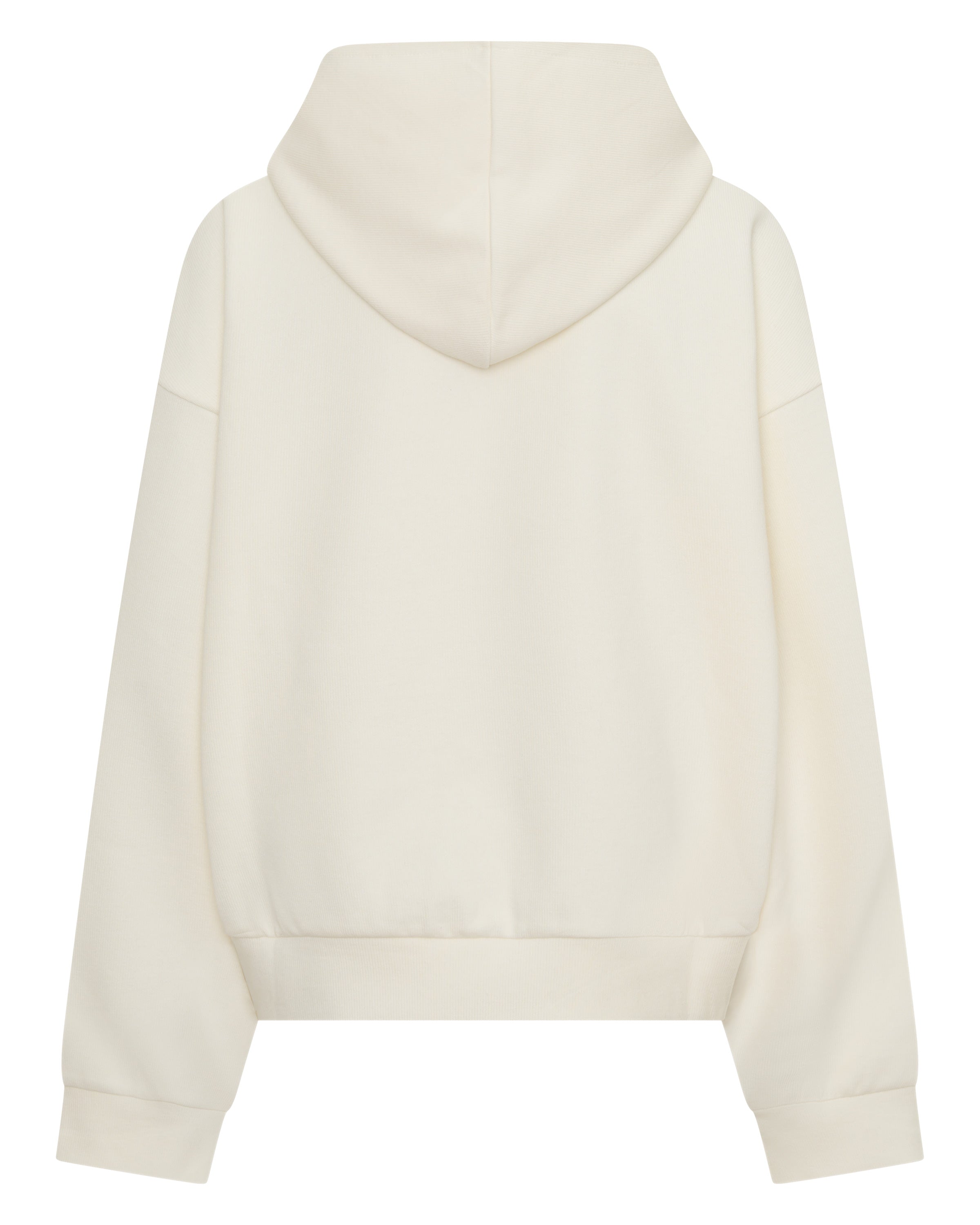 ŚSAINT Kids Logo Hoodie in butter with navy embroidered chest logo back view