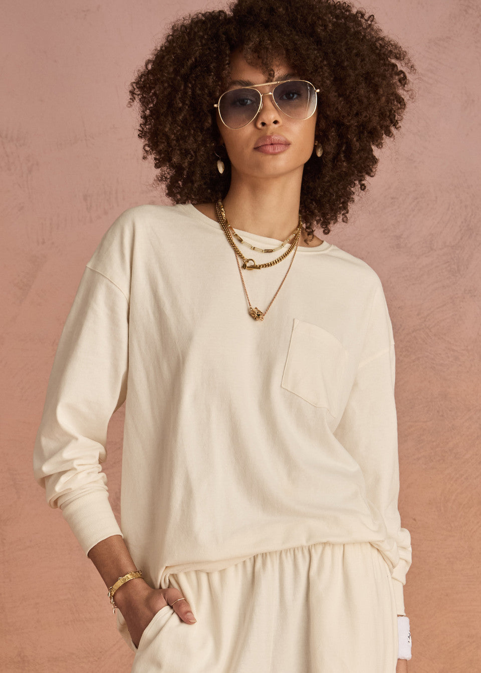 The Upside SOHO CARA LONG SLEEVE Creme