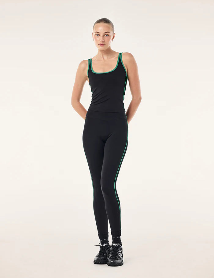 PE Nation Solis Scoop Tank in black & amazon, front view