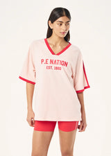P.E Nation Spinout Baseball Tee - Soft Pink