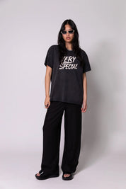Something very special Washed Black Stacked Logo Tee