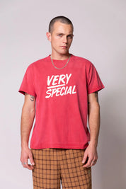 Something very special Washed Red Stacked Logo Tee