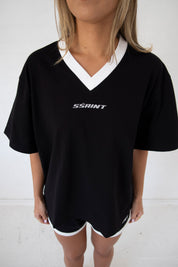 SSAINT REFLECTIVE V NECK TEE BLACK *PRE ORDER**